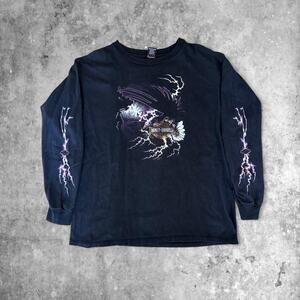 Vintage Harley Davidson Lighting Long Sleeve Shirt